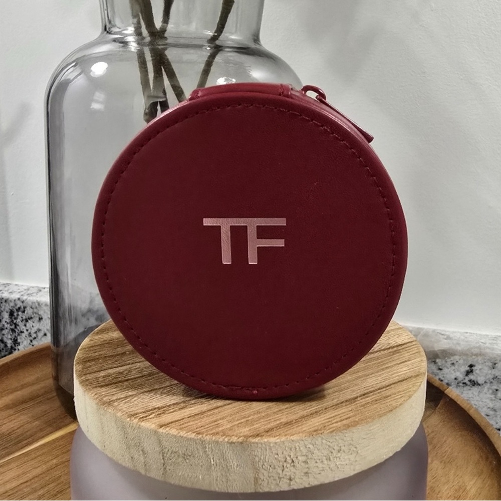 NWOT Tom Ford red cylinder zippered Beauty Case